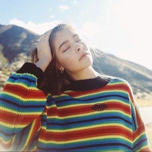 UNIF Clarissa Rainbow Striped Sweater